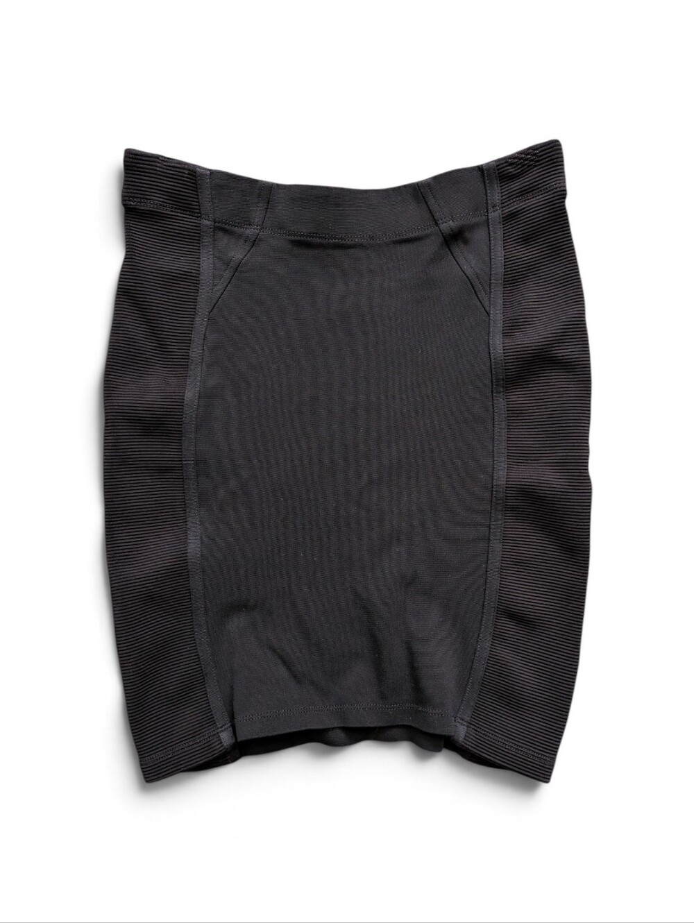 BCBGMaxAzria Office Chic Black Rib-Panel Bandage Skirt